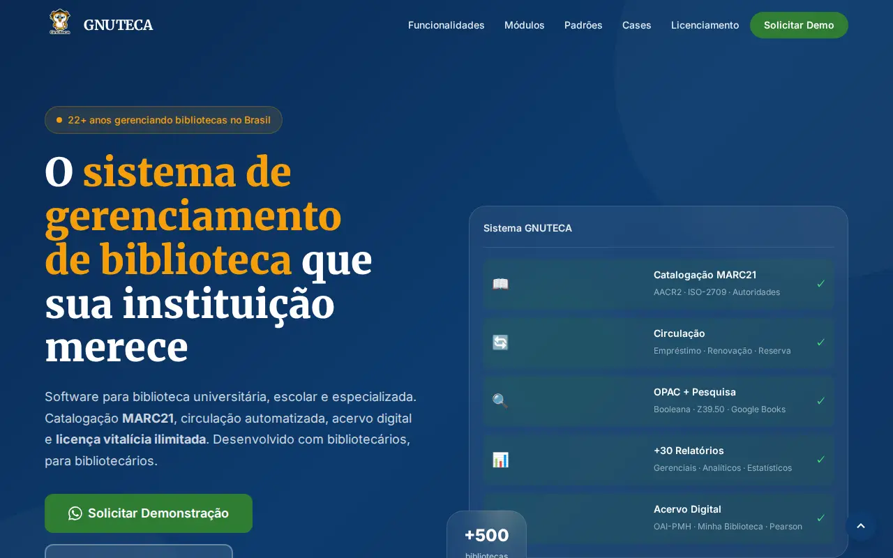 Gnuteca website preview