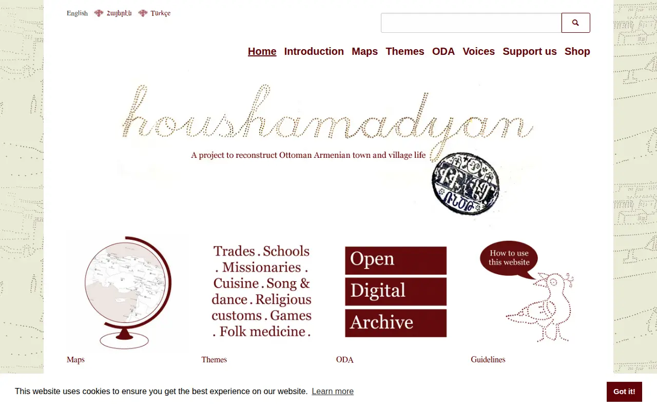 Houshamadyan website preview
