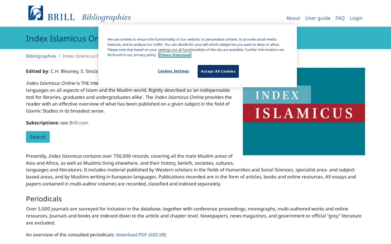 Index Islamicus website preview