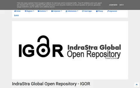Preview of IndraStra Global Open Repository