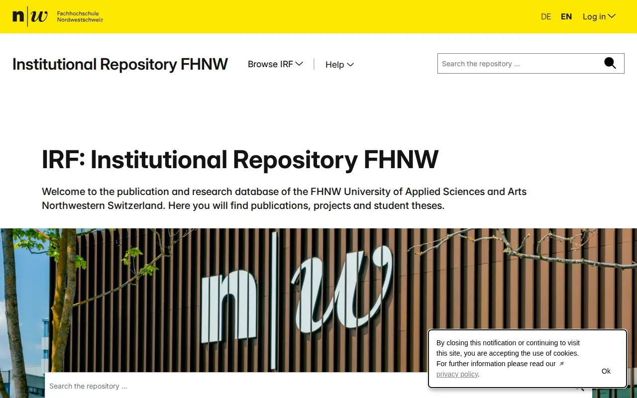 Institutional Repository FHNW website preview