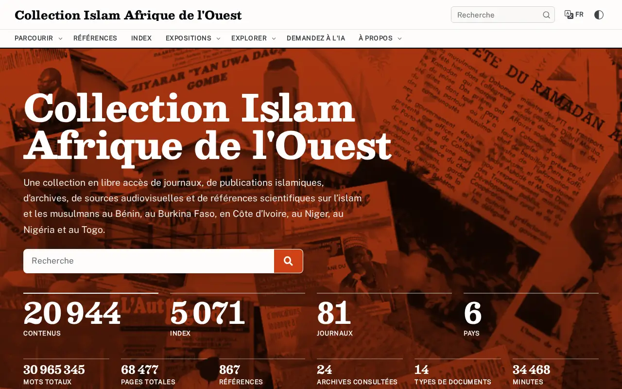 Islam West Africa Collection website preview
