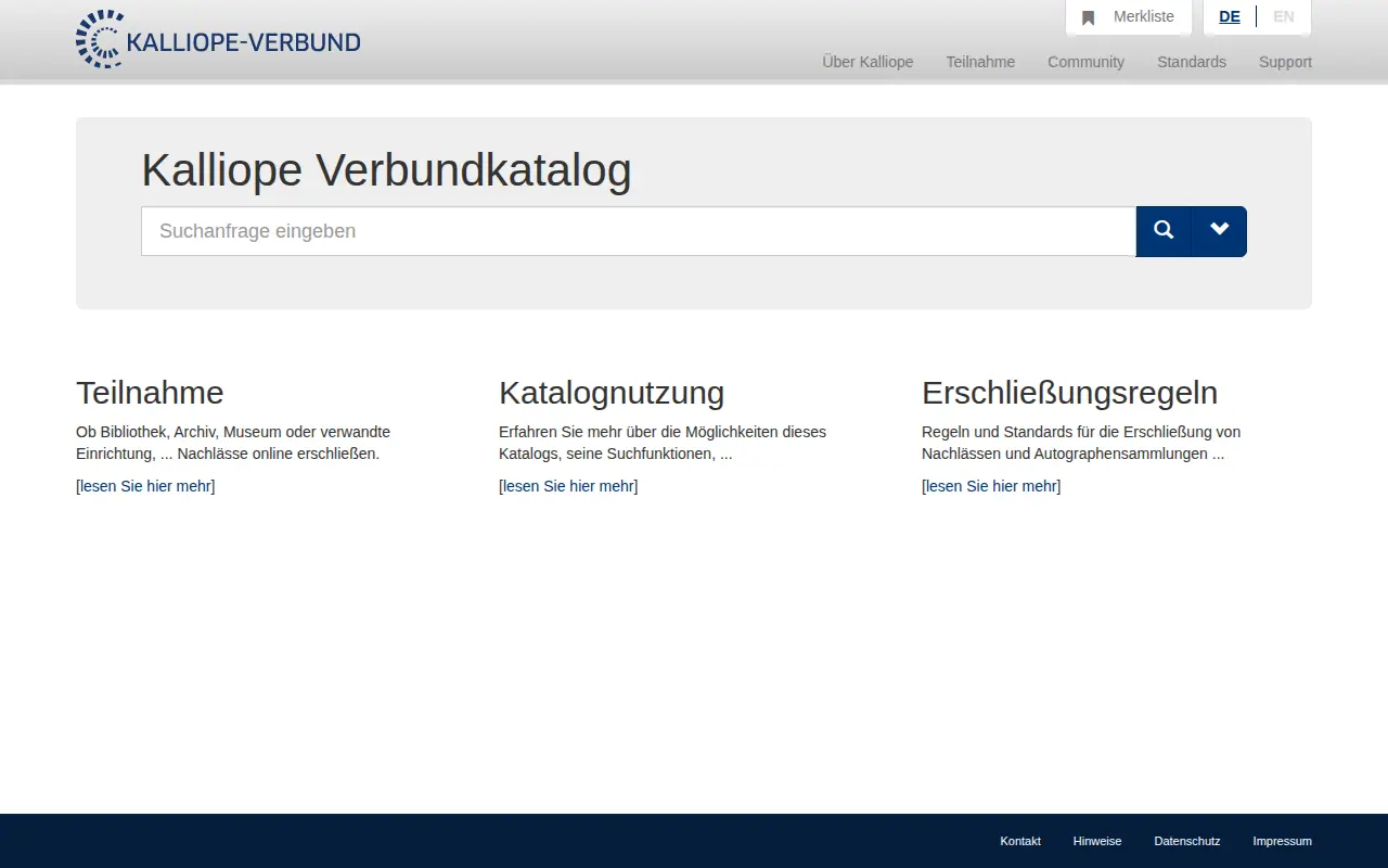 Kalliope website preview