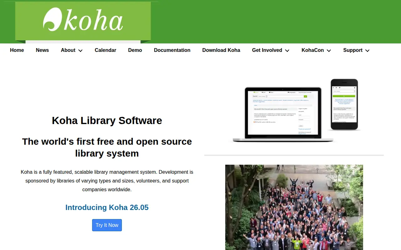 Koha website preview