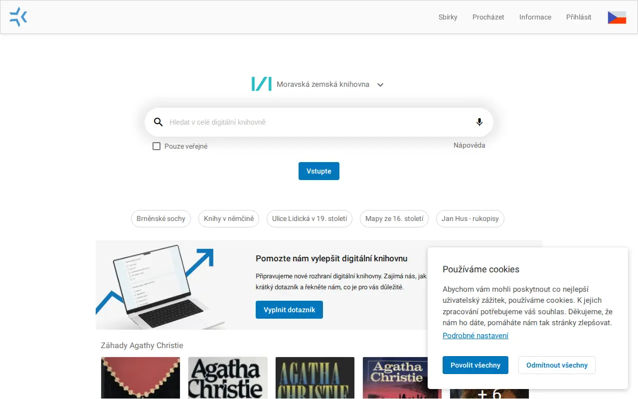 Kramerius of Moravian Library website preview