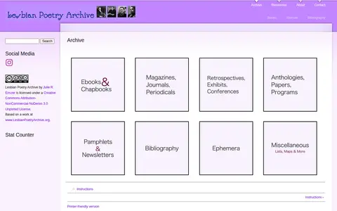 Preview of Lesbian Poetry Archive