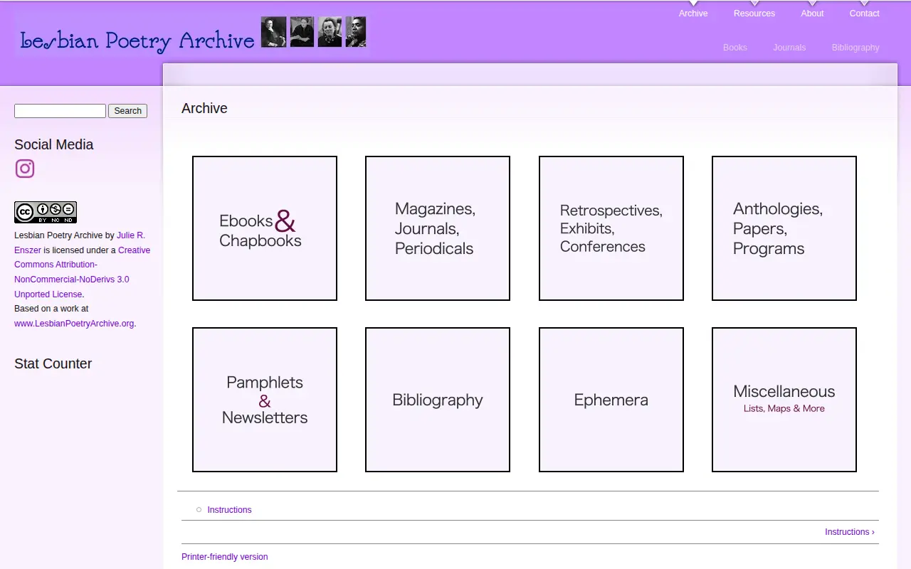 Preview of Lesbian Poetry Archive