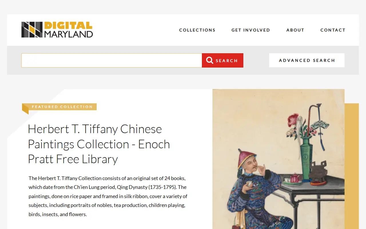 Maryland Digital Cultural Heritage website preview