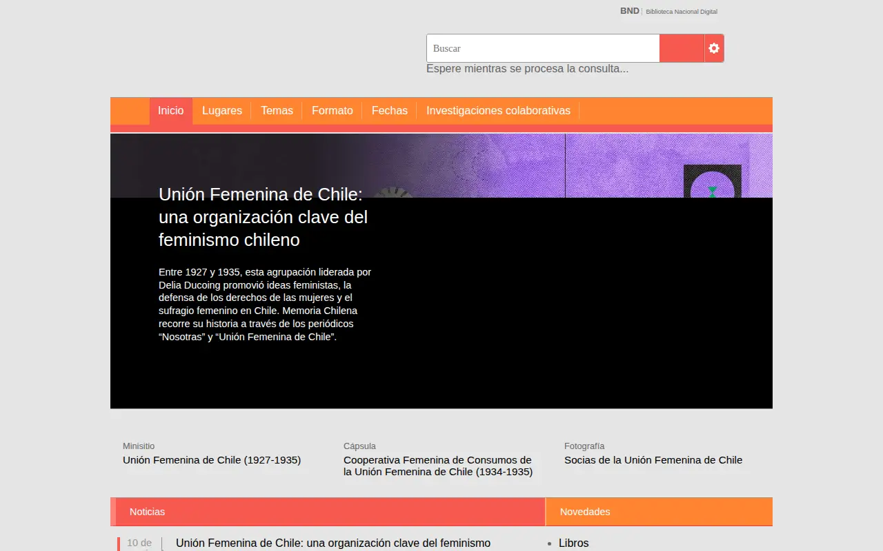 Memoria Chilena website preview