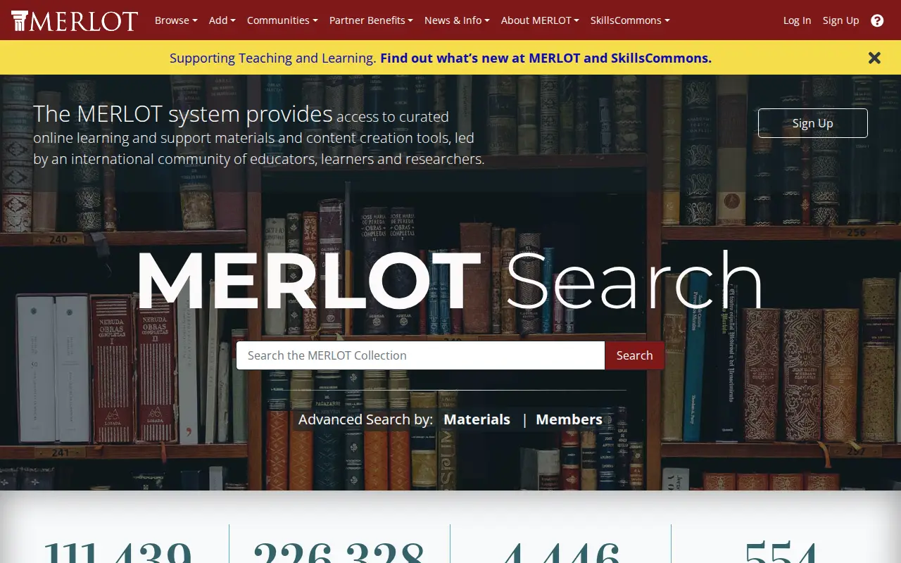 MERLOT website preview