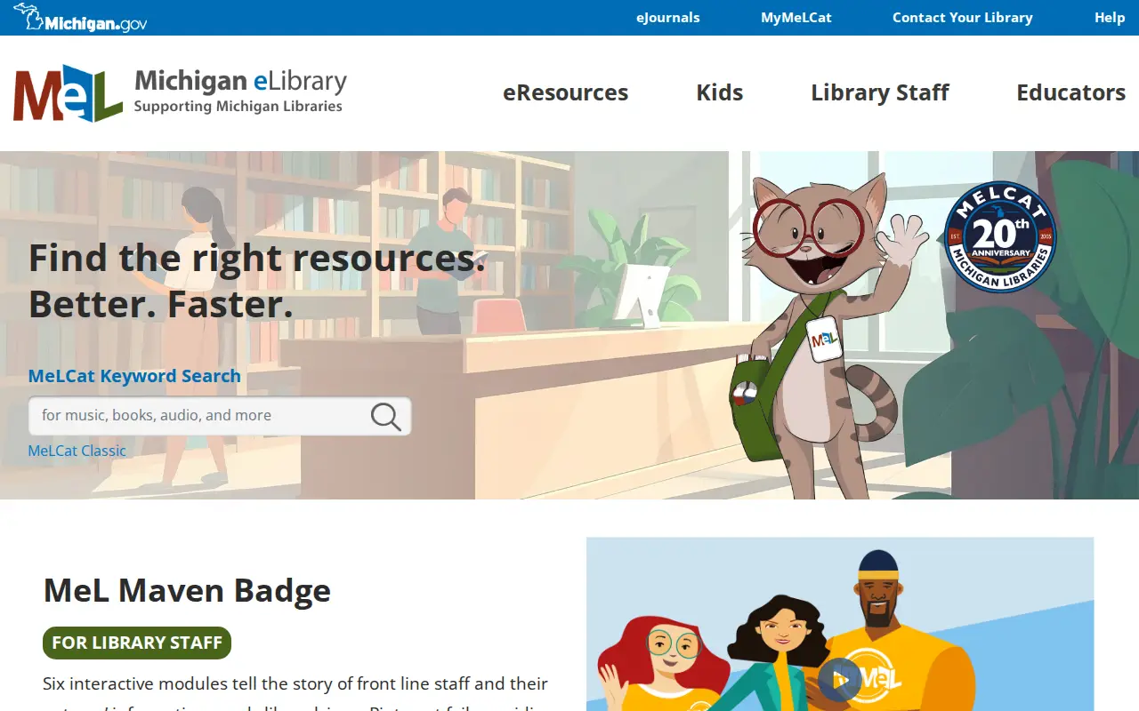 Michigan eLibrary website preview