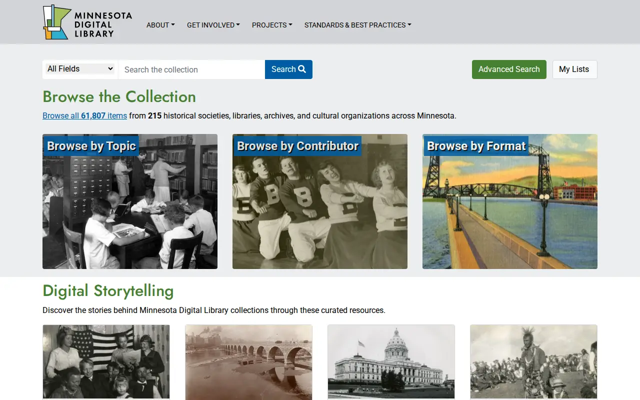 Minnesota Digital Library website preview