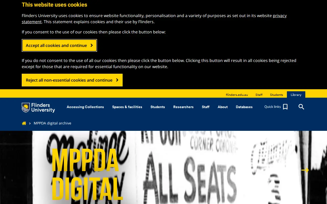 MPPDA Digital Archive website preview