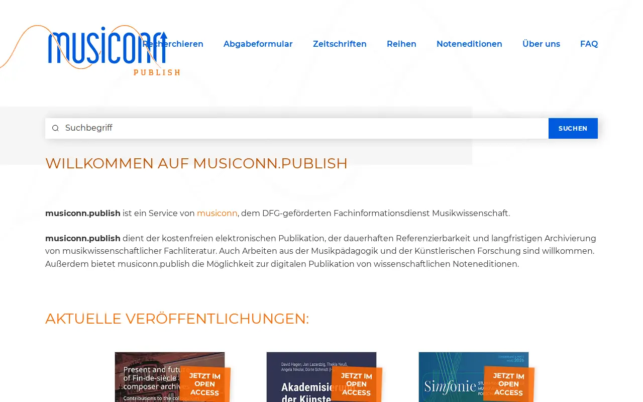 musiconn.publish website preview