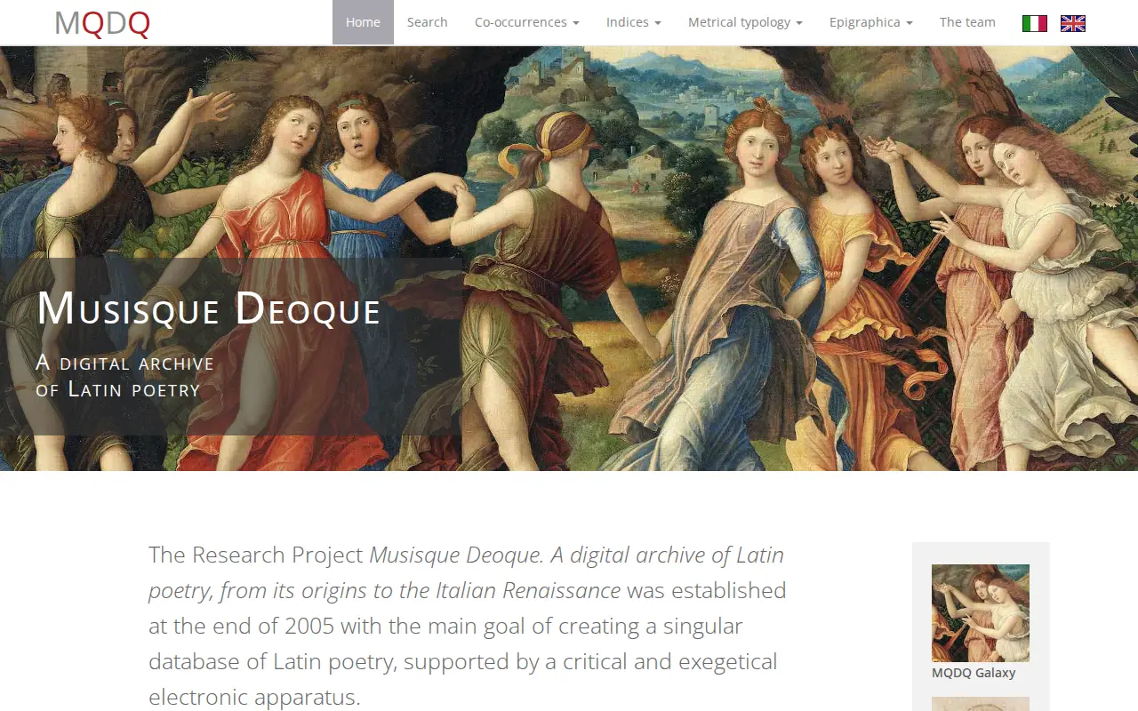 Musisque Deoque website preview