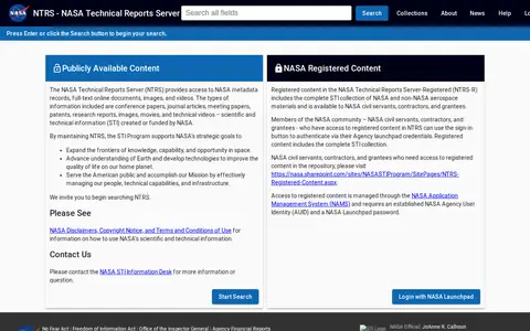 Preview of NASA Technical Reports Server
