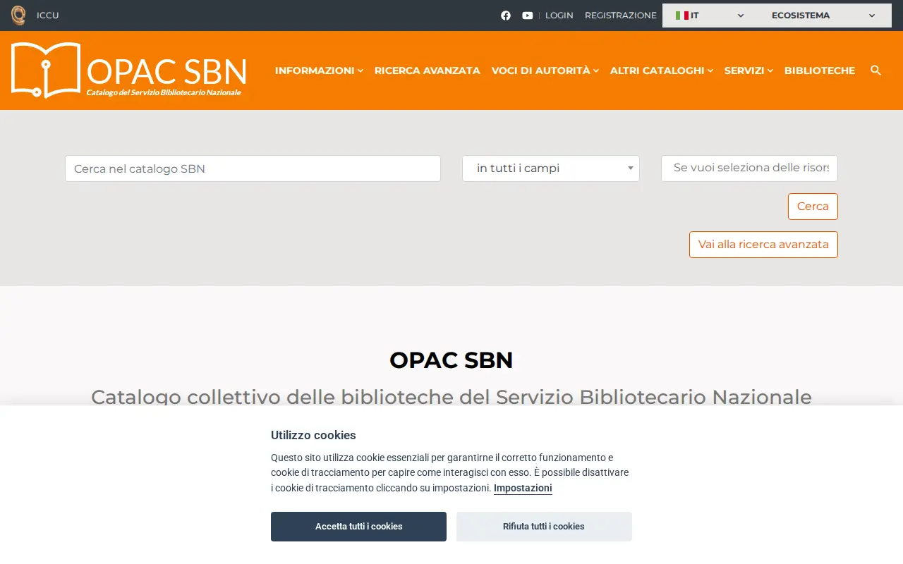 National Library Service of Italy website preview