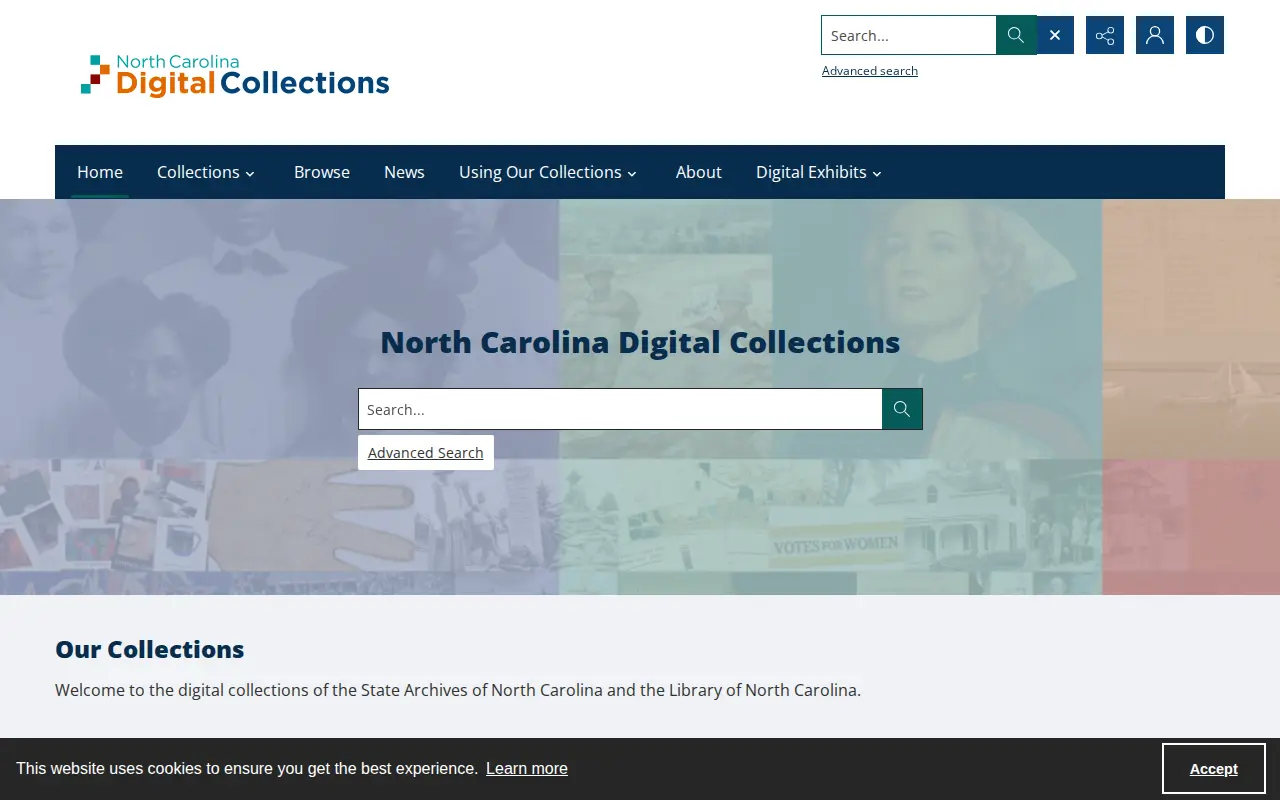 North Carolina Digital Collections website preview