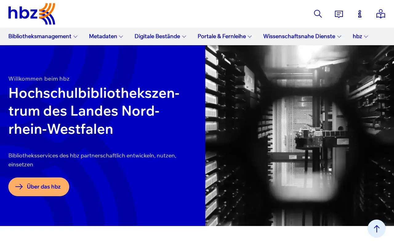 North Rhine-Westphalian Library Service Centre website preview