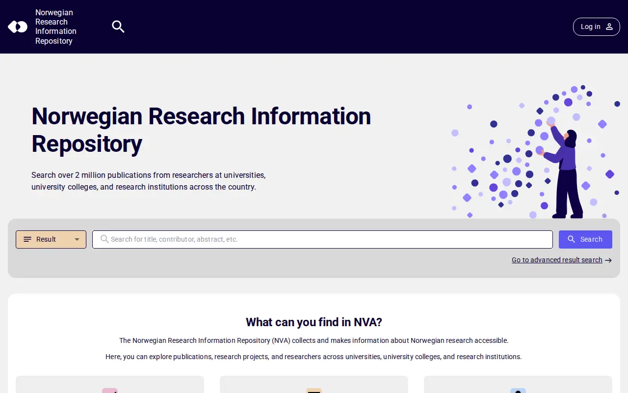 Norwegian Research Information Repository website preview