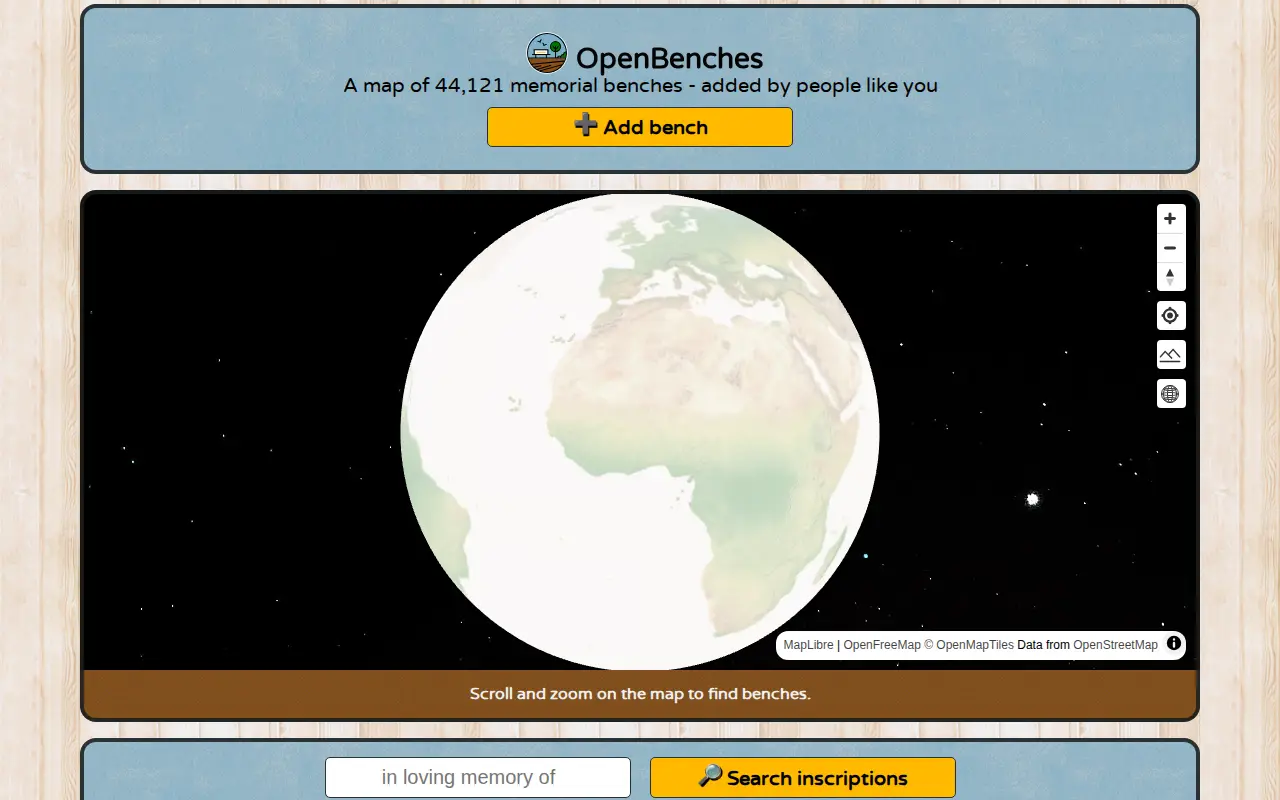 OpenBenches website preview