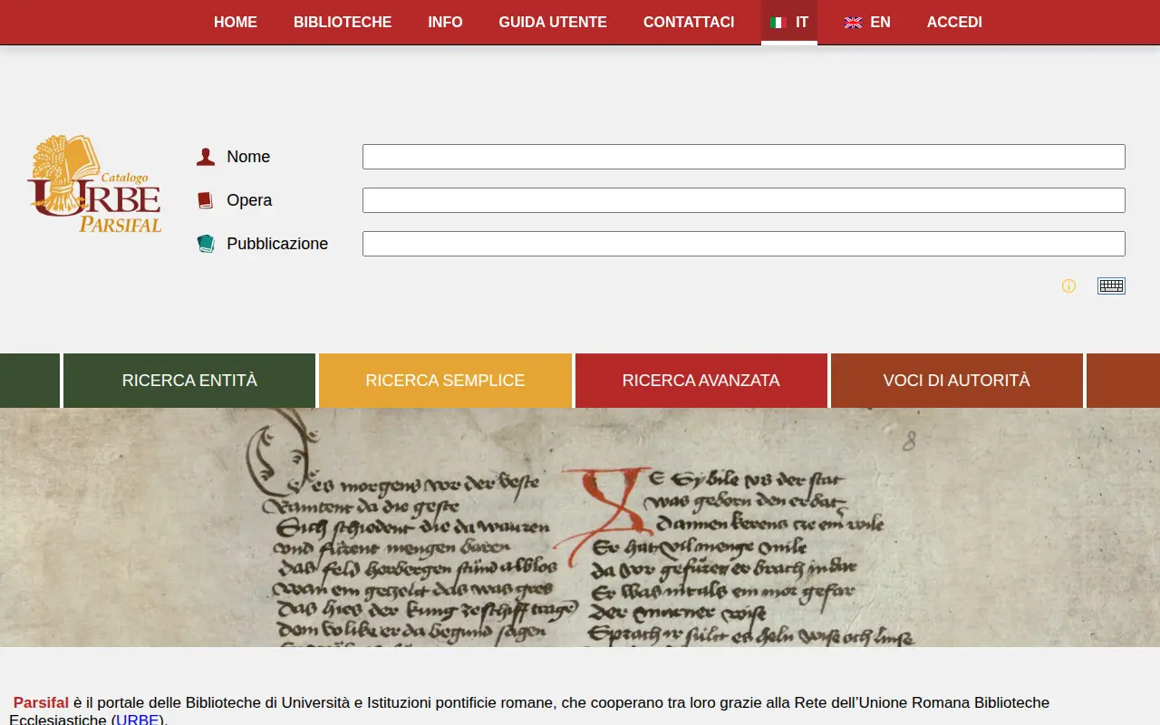 Parsifal catalog website preview