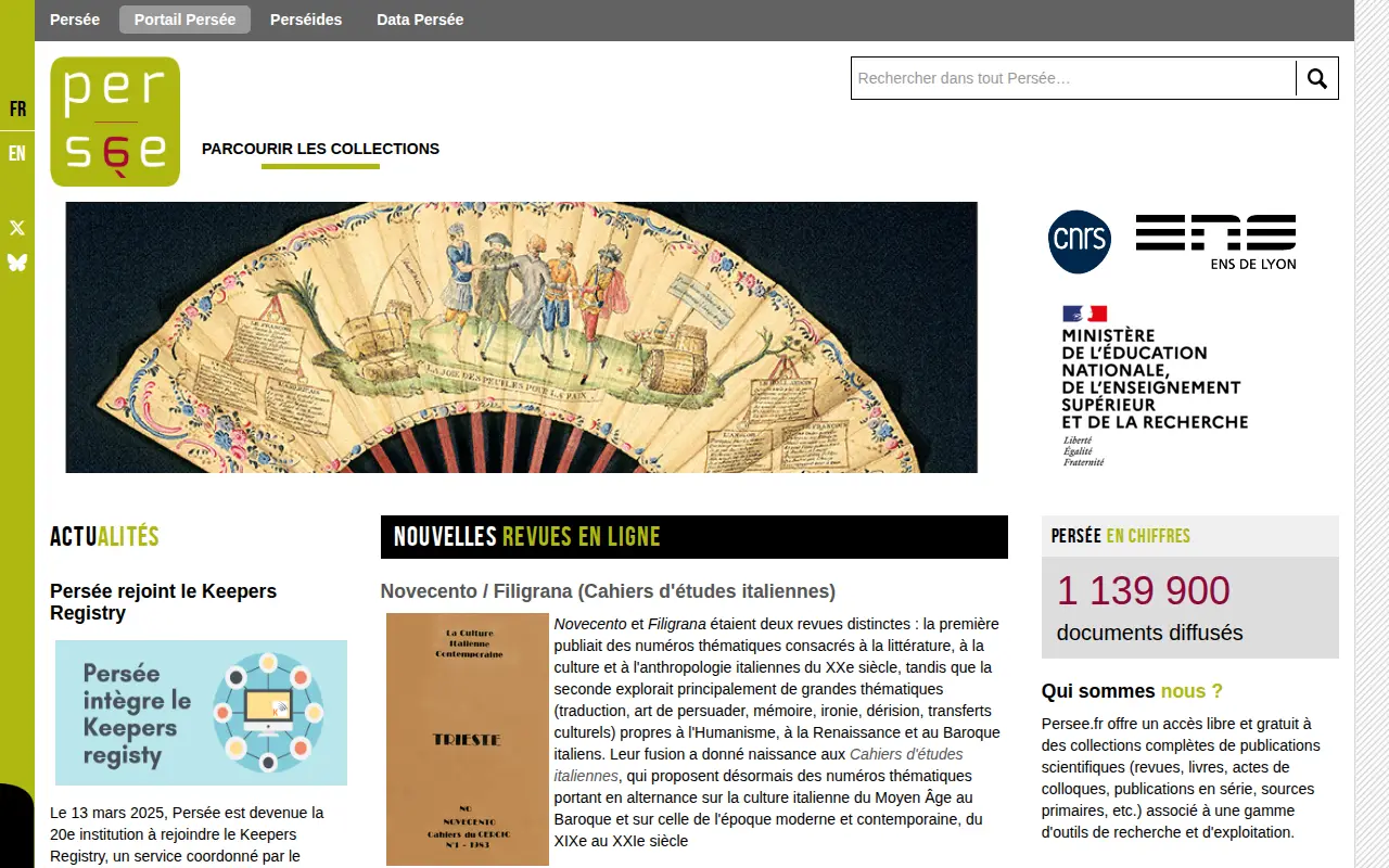 Persée website preview
