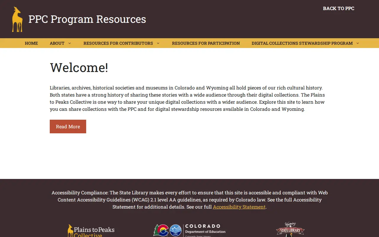 Plains to Peaks Collective website preview