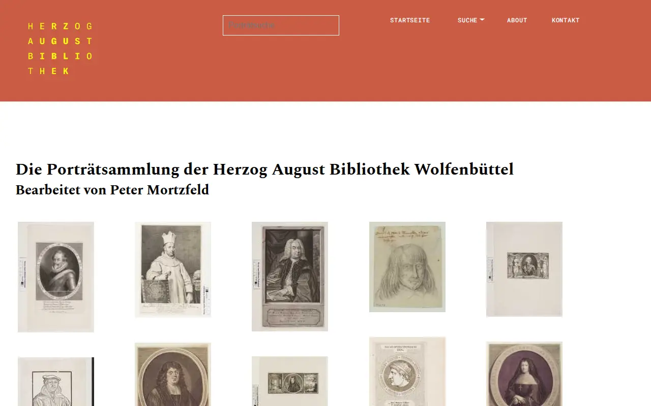 Porträtsammlung der Herzog August Bibliothek Wolfenbüttel website preview