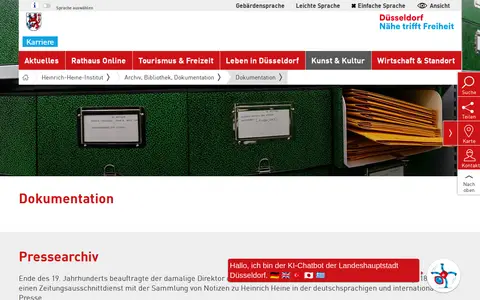 Preview of press archive of the Heinrich-Heine-Institute