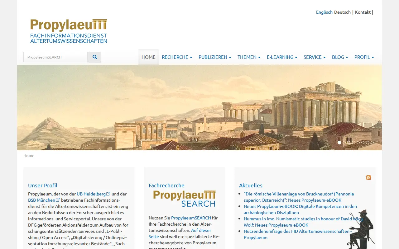 Propylaeum – Specialized Information Service Ancient Studies website preview