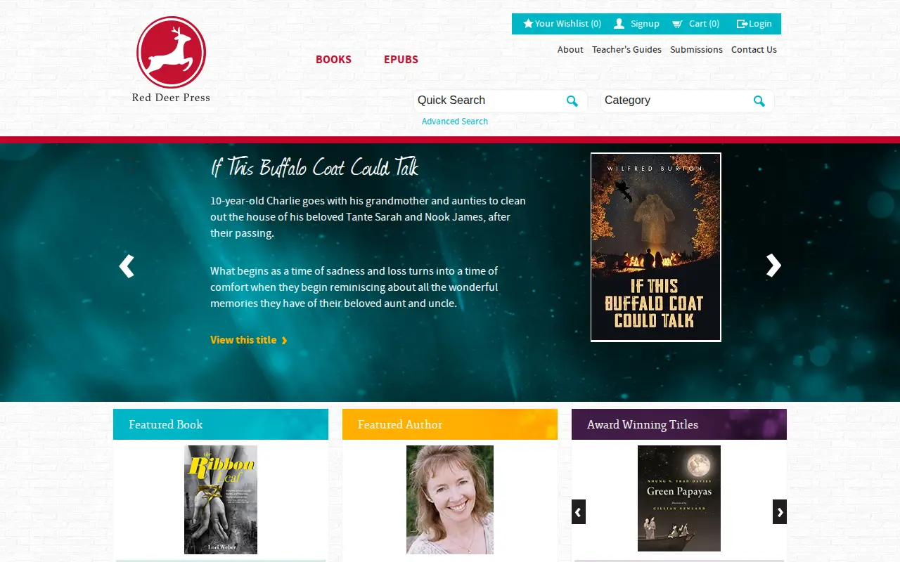 Red Deer Press website preview