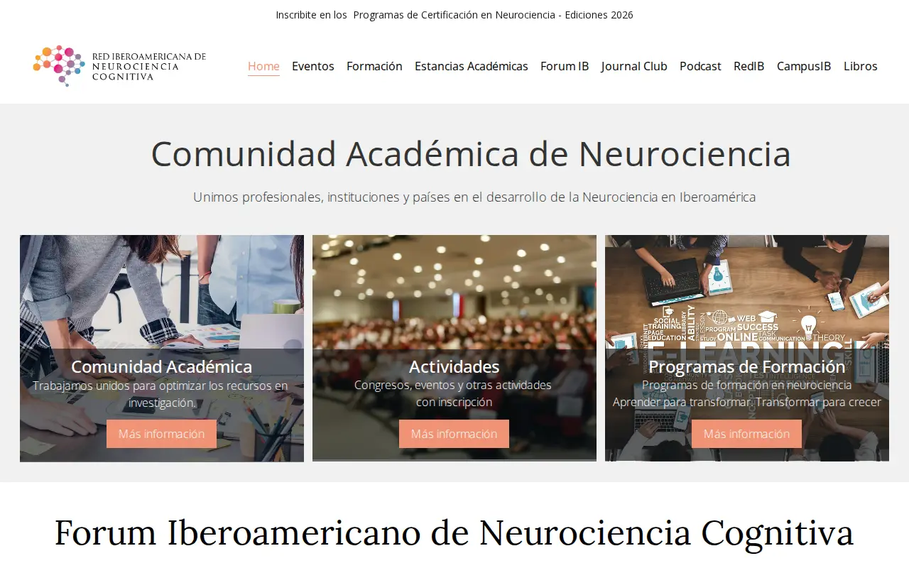 Red Iberoamericana de Neurociencia Cognitiva website preview