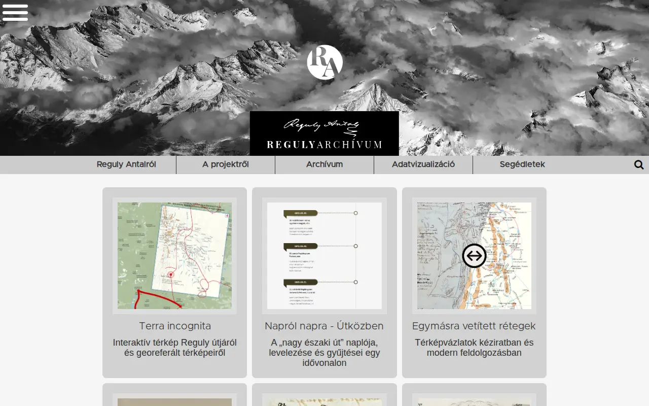 Reguly Archívum website preview