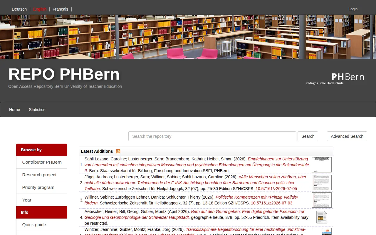 REPO PHBern website preview