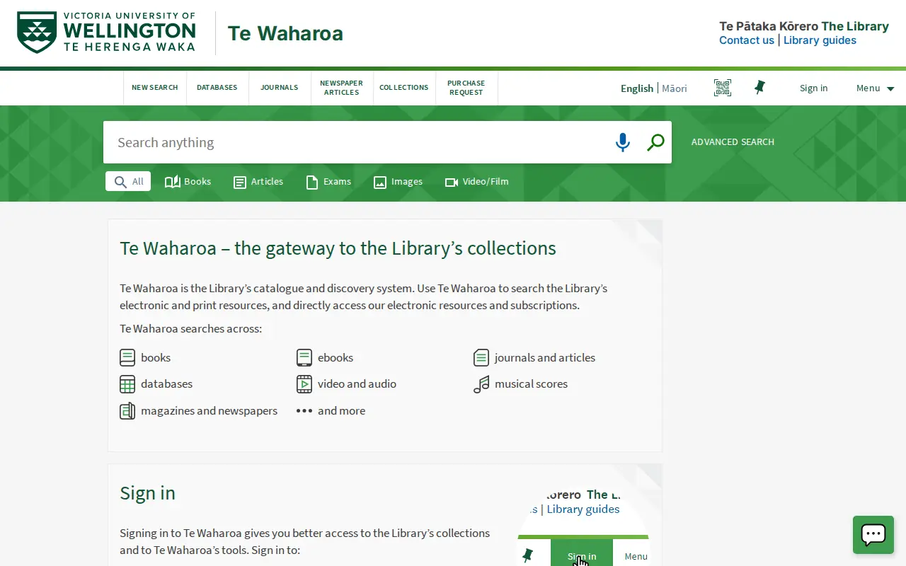ResearchArchive at Victoria University of Wellington website preview