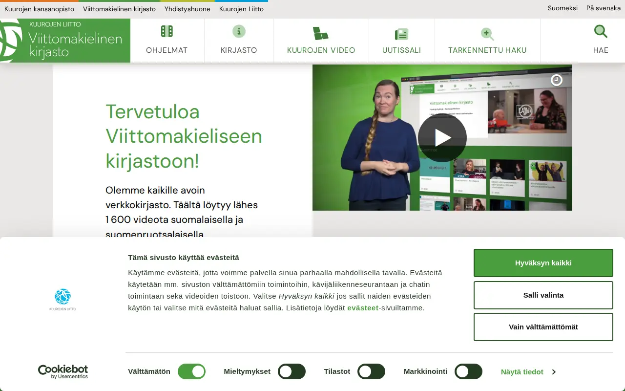 Preview of Sign Language eLibrary of Finland