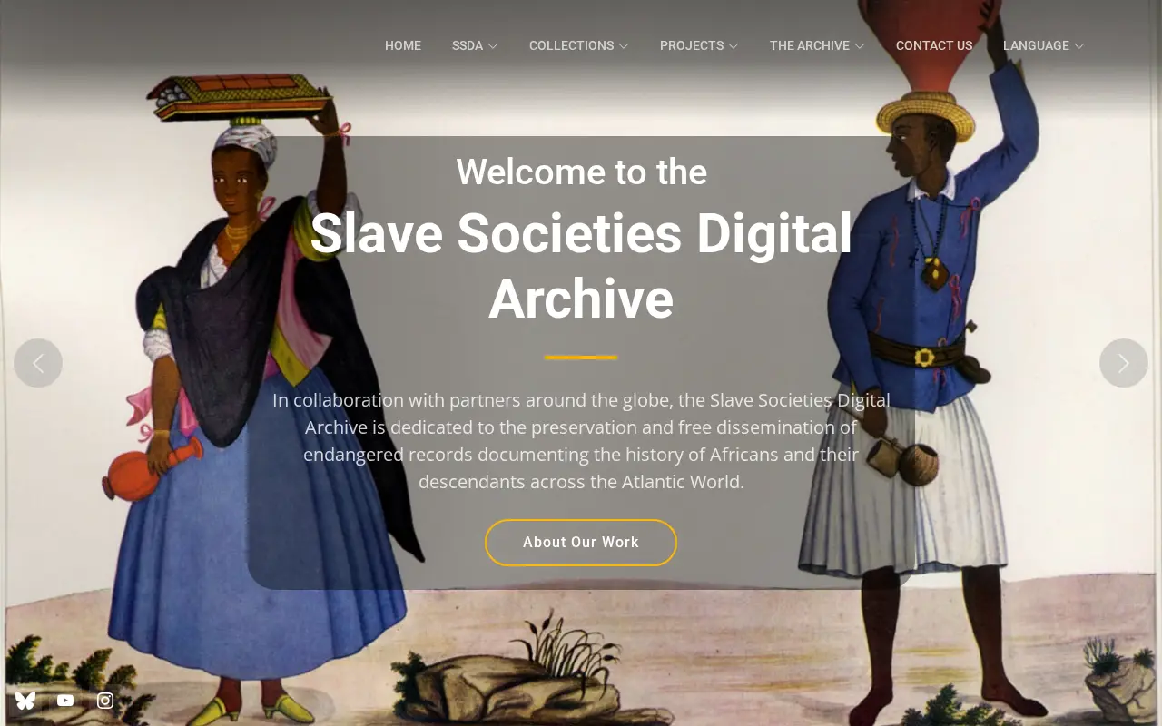 Slave Societies Digital Archive website preview