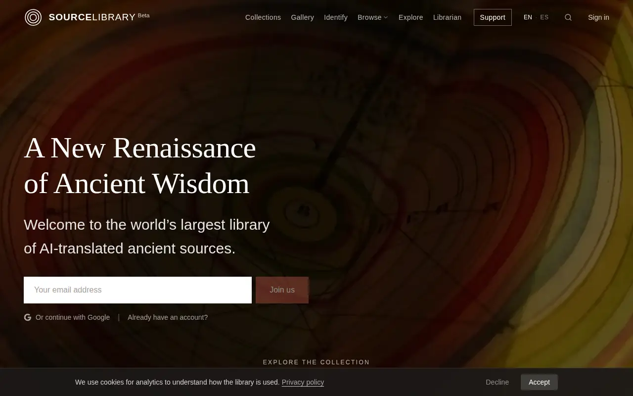 Source Library website preview