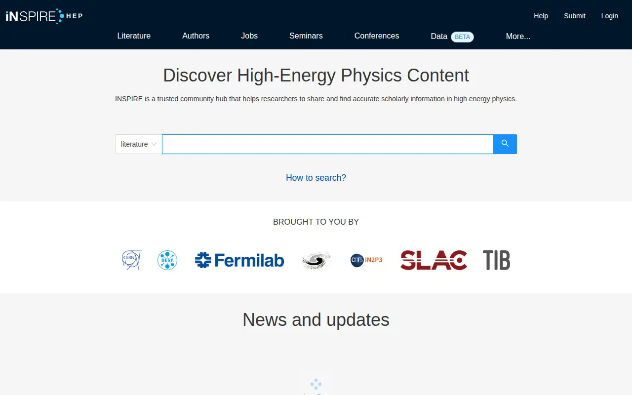 Stanford Physics Information Retrieval System website preview