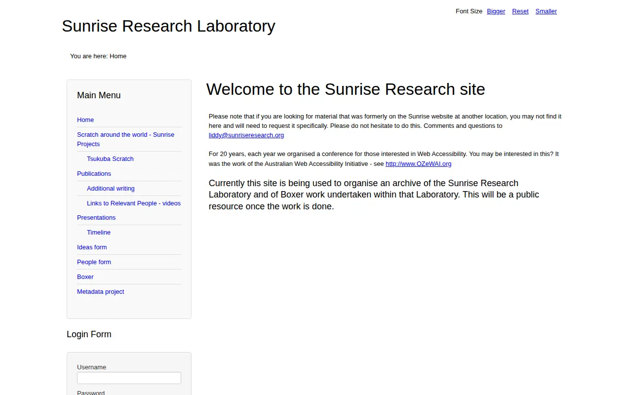 Sunrise Research Laboratory Digital Archive website preview