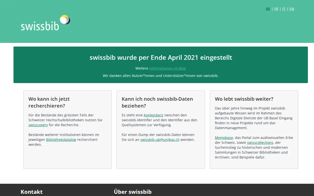 Swissbib website preview