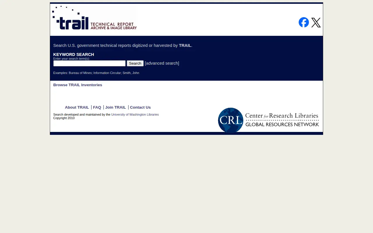 Technical Report Archive & Image Library website preview