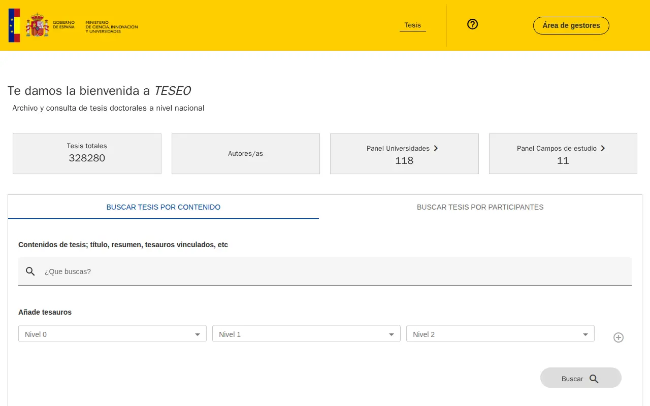 TESEO website preview