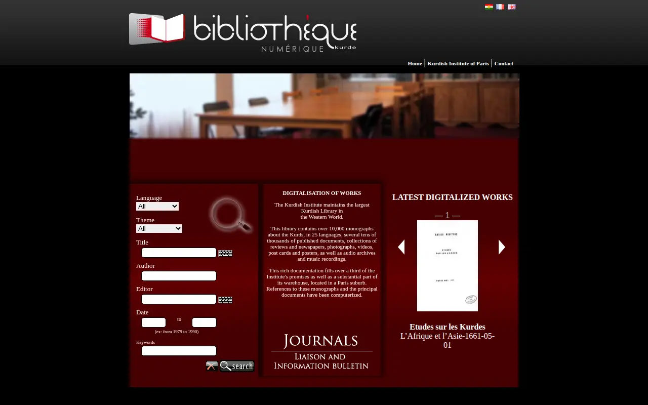 The Kurdish Digital Library website preview