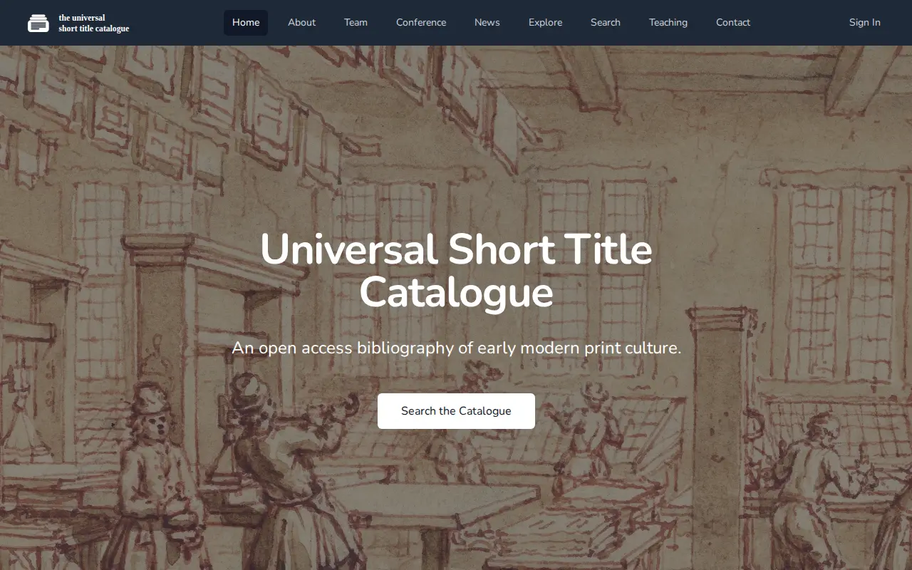 Universal Short Title Catalogue website preview