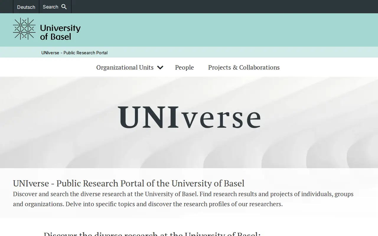 UNIverse Research Portal website preview