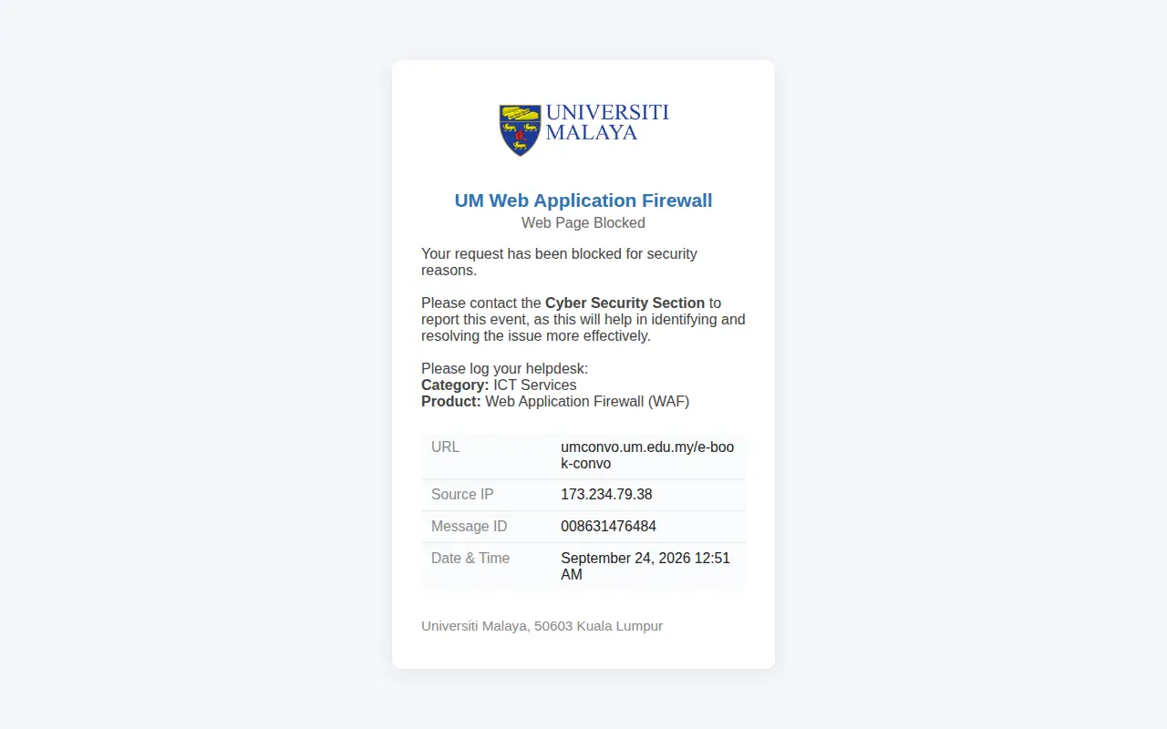 Universiti Malaya Convo E-Book Portal website preview