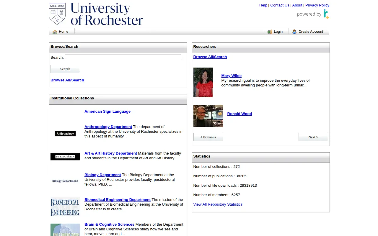 UR Research website preview