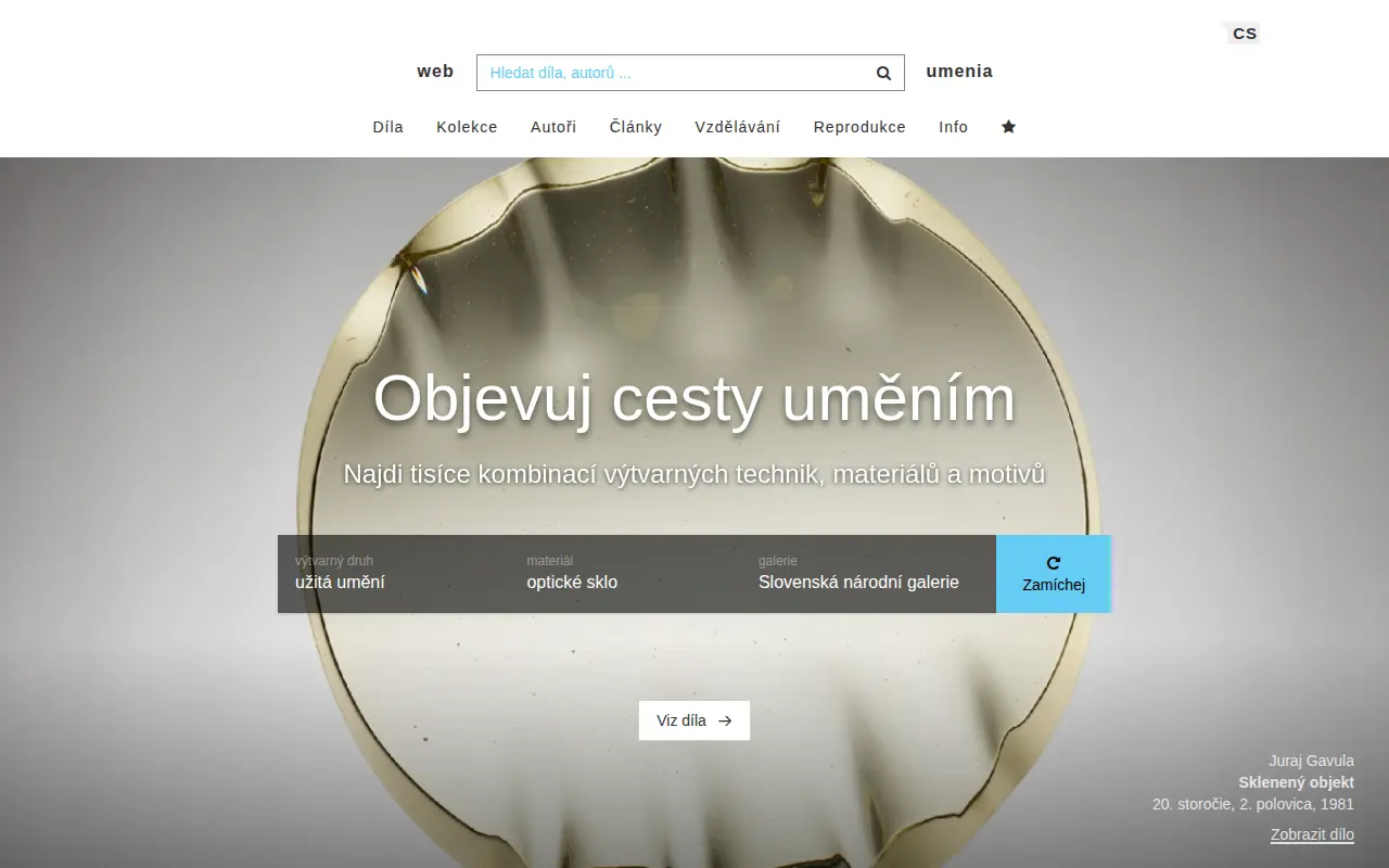 Web umenia website preview